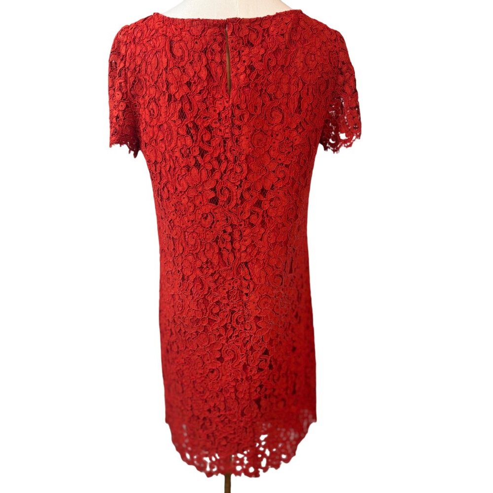 2/$25 ZARA Medium Red / Orange Lace Mini Dress - Picture 8 of 14